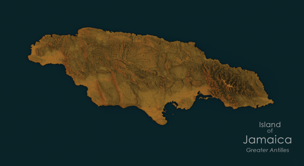Relief map of Jamaica