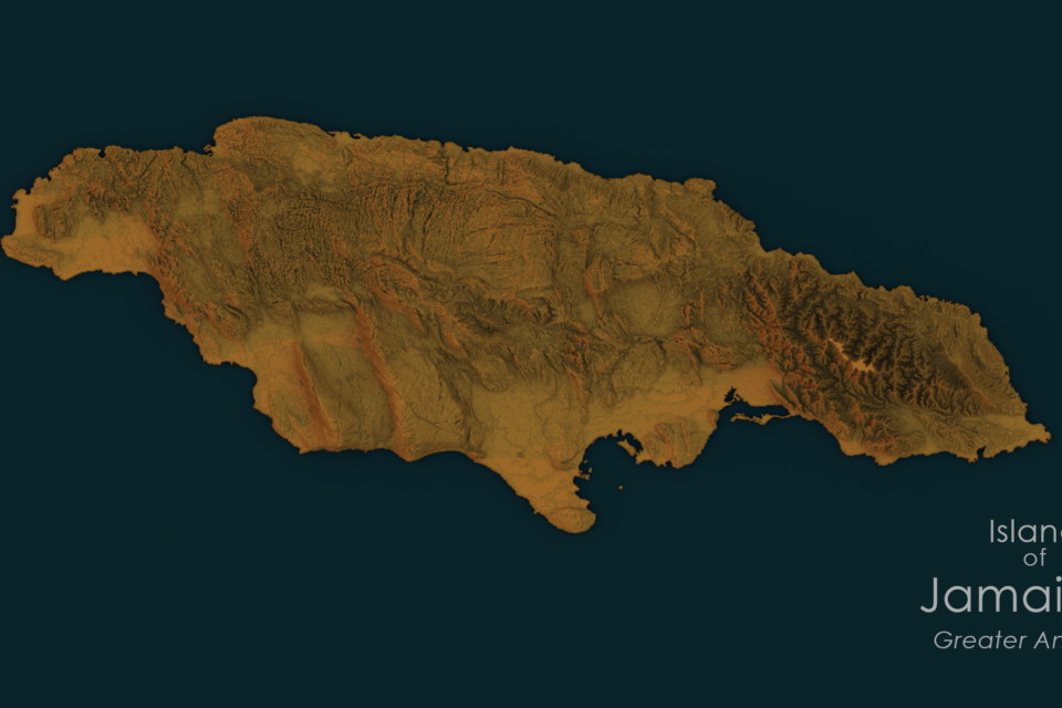 Relief map of Jamaica