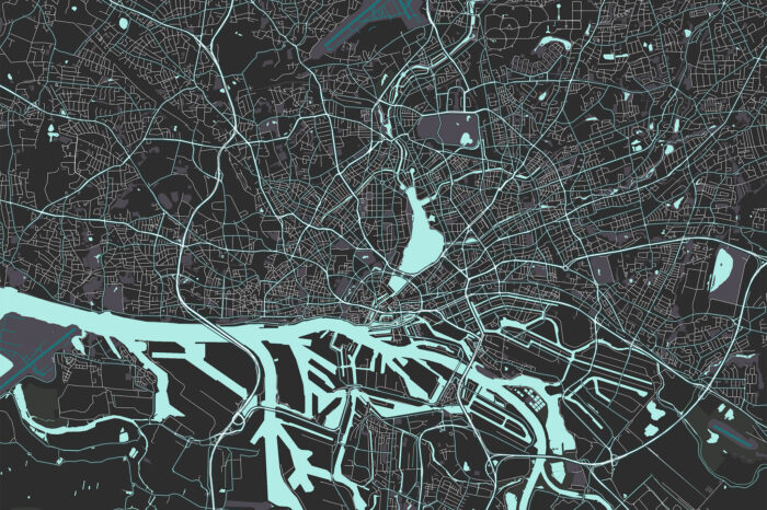 Monochrome City Map Poster