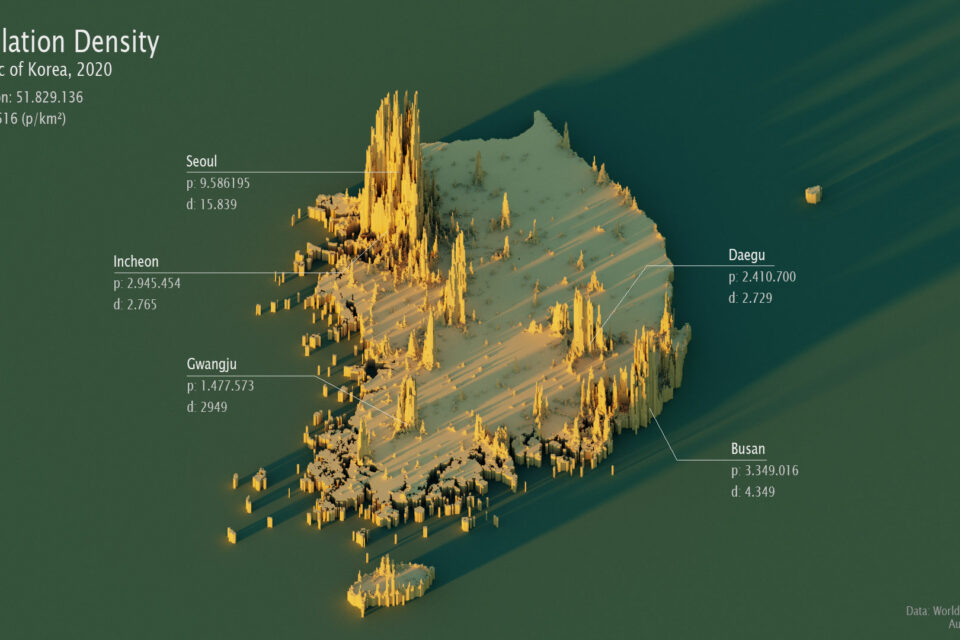 Population Density Map South Korea
